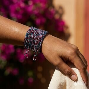 Mexican hand made bracelet  one of a kind  s-med -lg size 6X2 IN